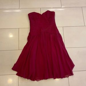 Red strapless BCBG cocktail dress